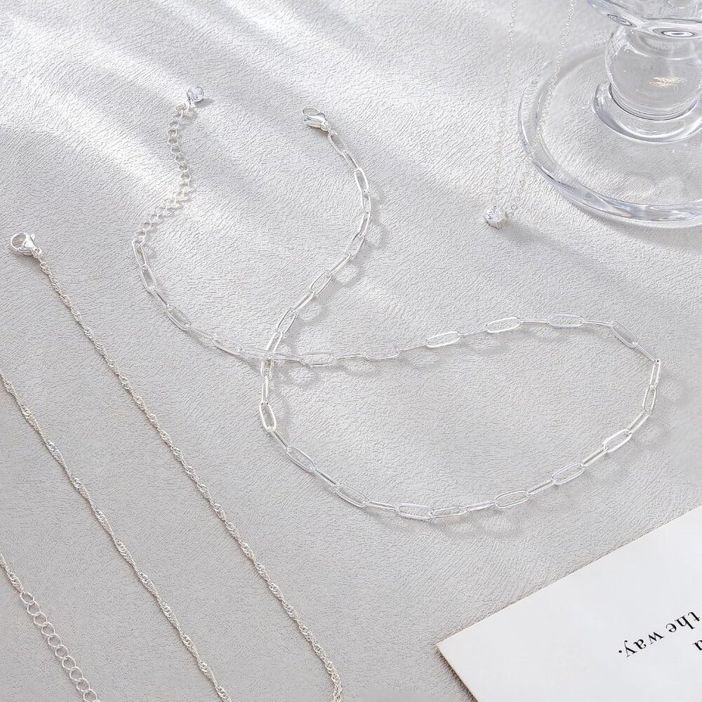 Trendy Lightweight Silver Plated Stackable Neckla… - image 8